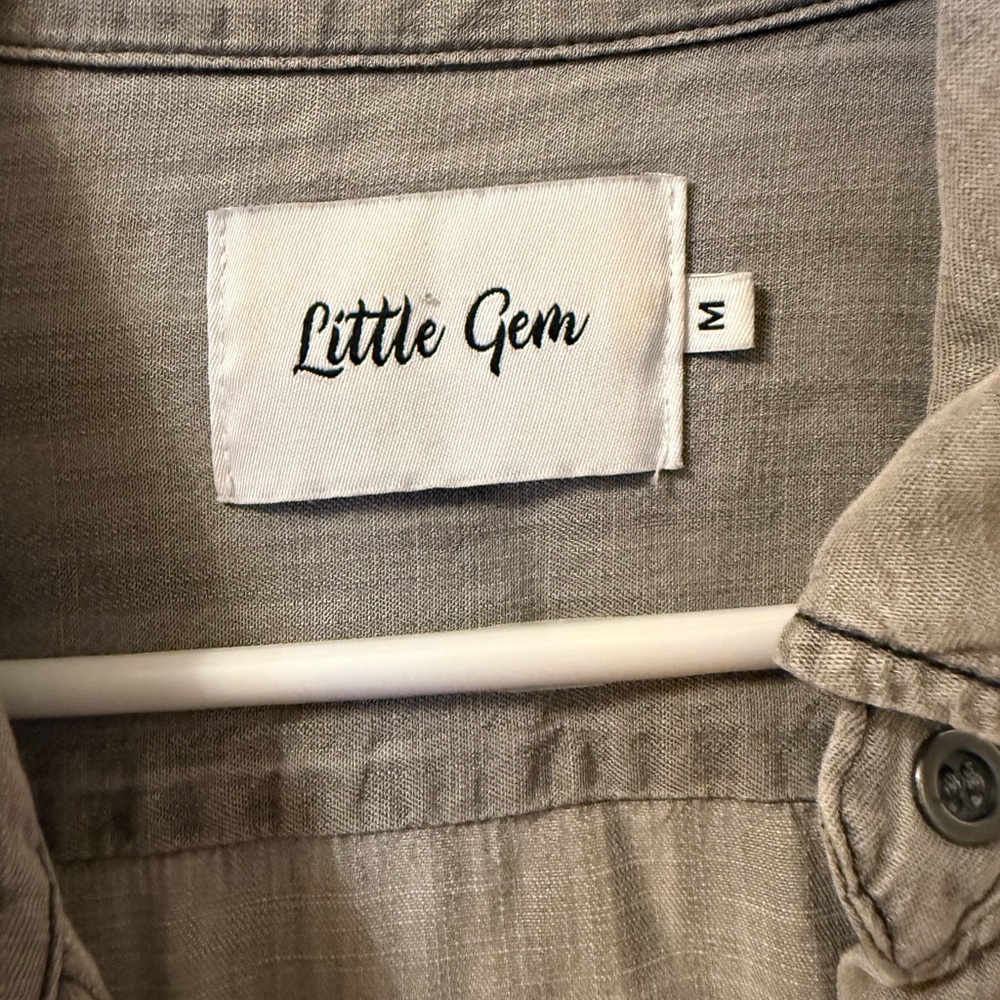 Grey Button-Front Mini Dress - Picture 4 of 10